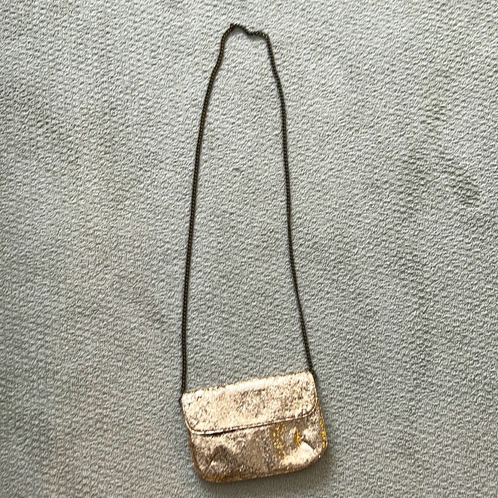 J crew gold glitter crossbody purse